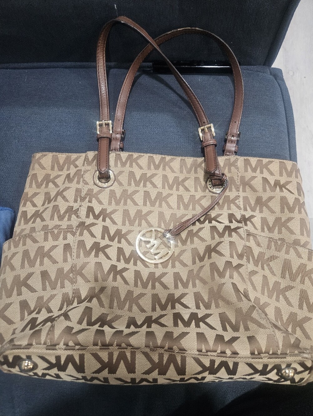 Michael Kors Tan/Brown MK Signature Tote